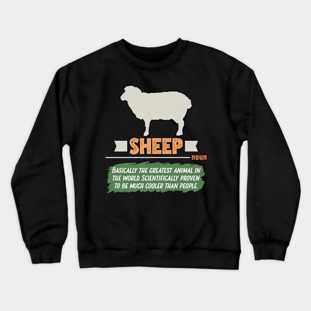 Funny Sheep Definition Crewneck Sweatshirt by White Martian